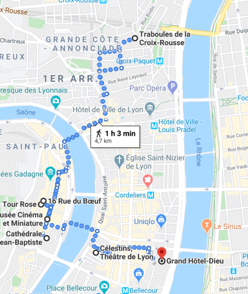 self guided tour of vieux lyon map
